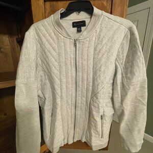 Men's INC International Concepts Grey Full Zipper Quilted Jacket - Size …